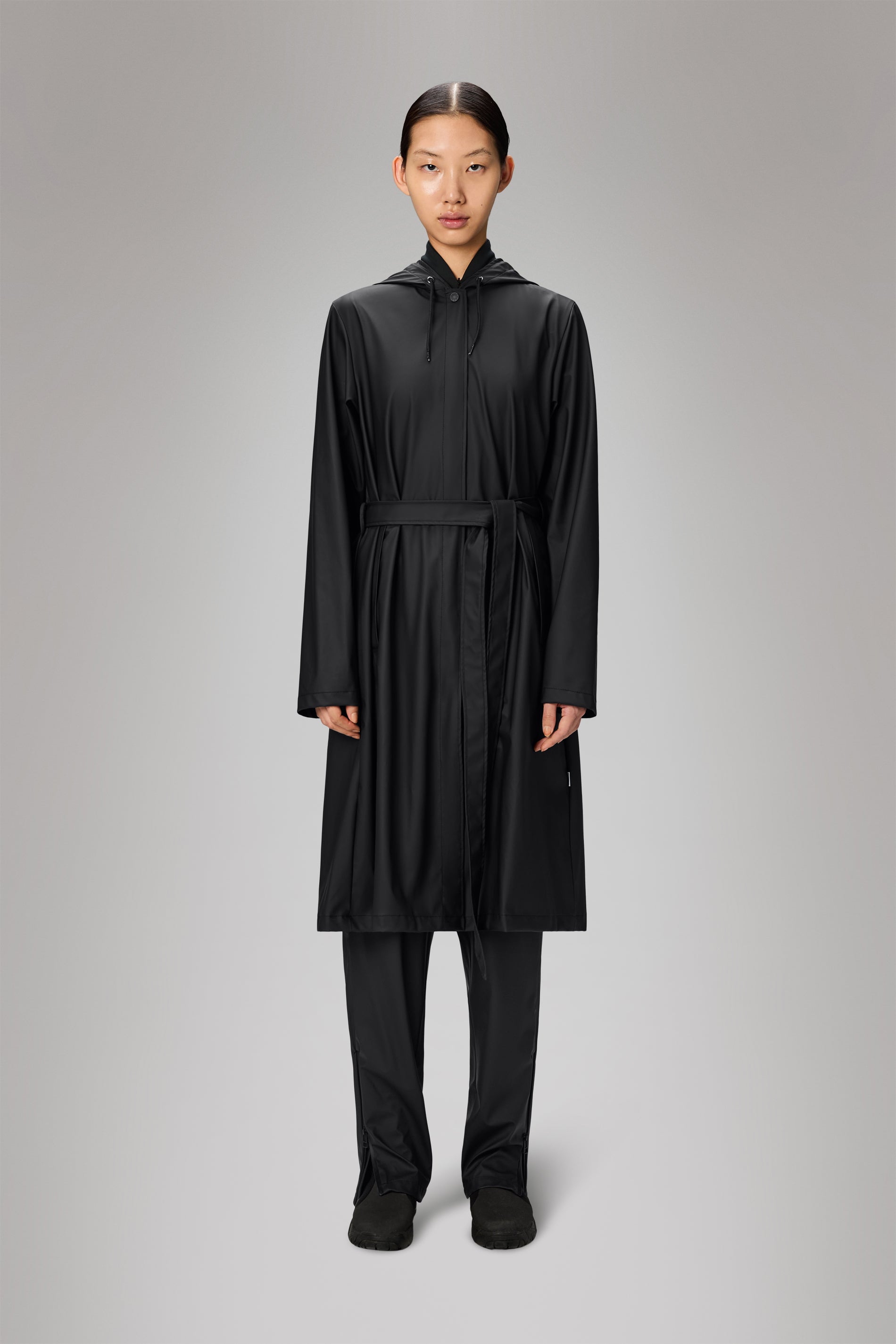 RAINS A-Line Longer W Jacket Black Jacket