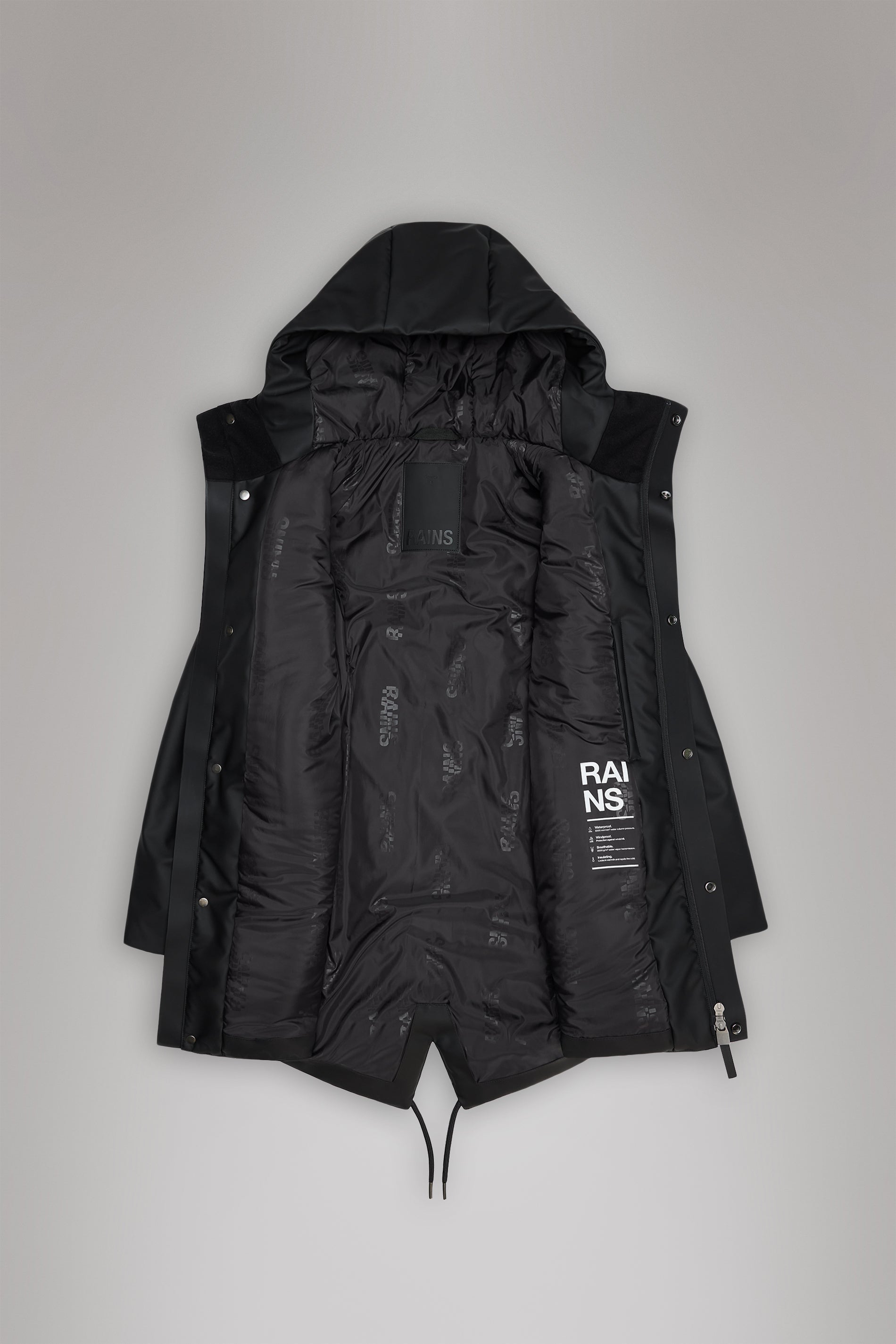 Rains Nome String W Parka Black Jacket