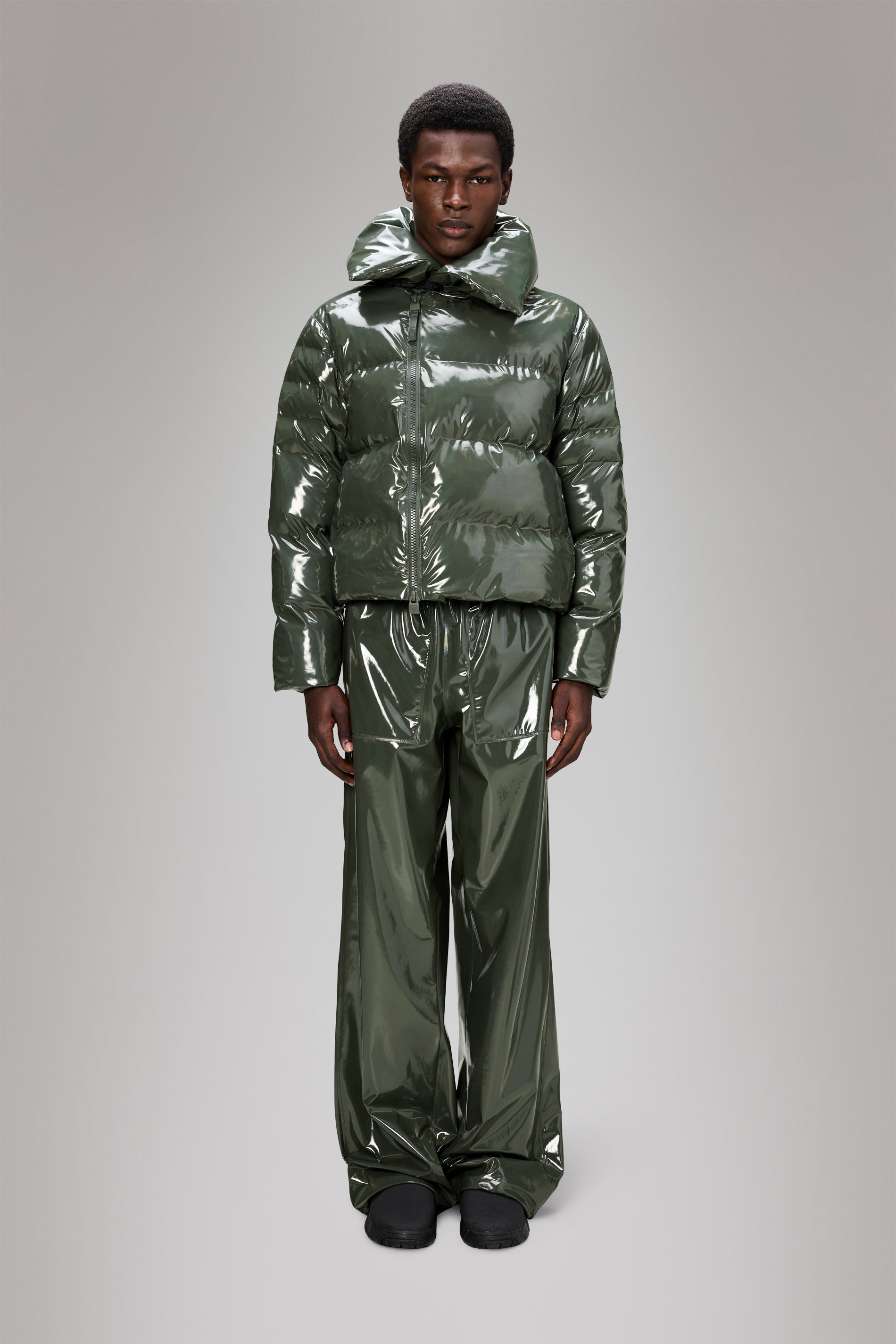 Rains Alta Vision Short Puffer Jacket Swamp Jacket