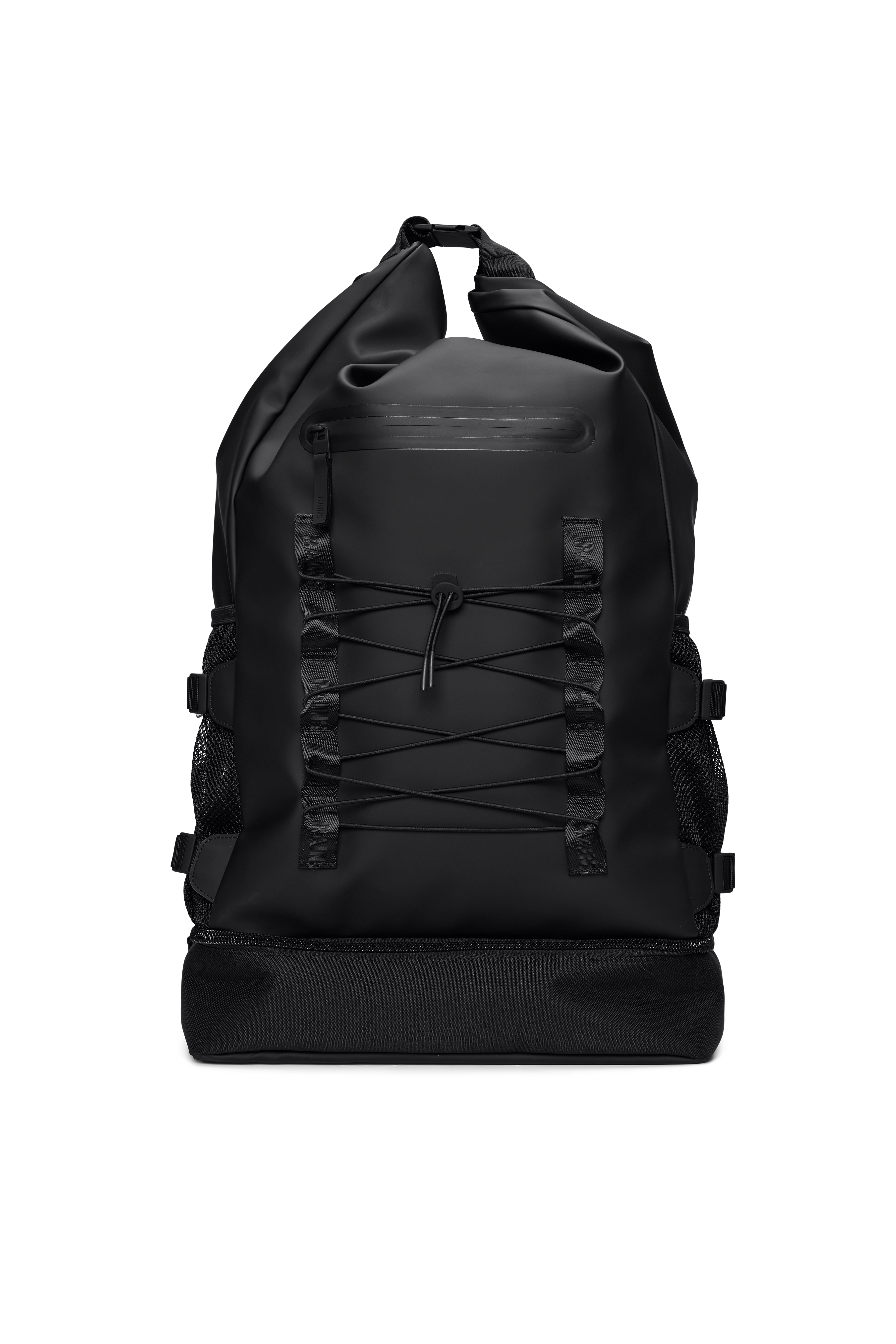 RAINS Trail Mountaineer Rolltop Large Black Backpack