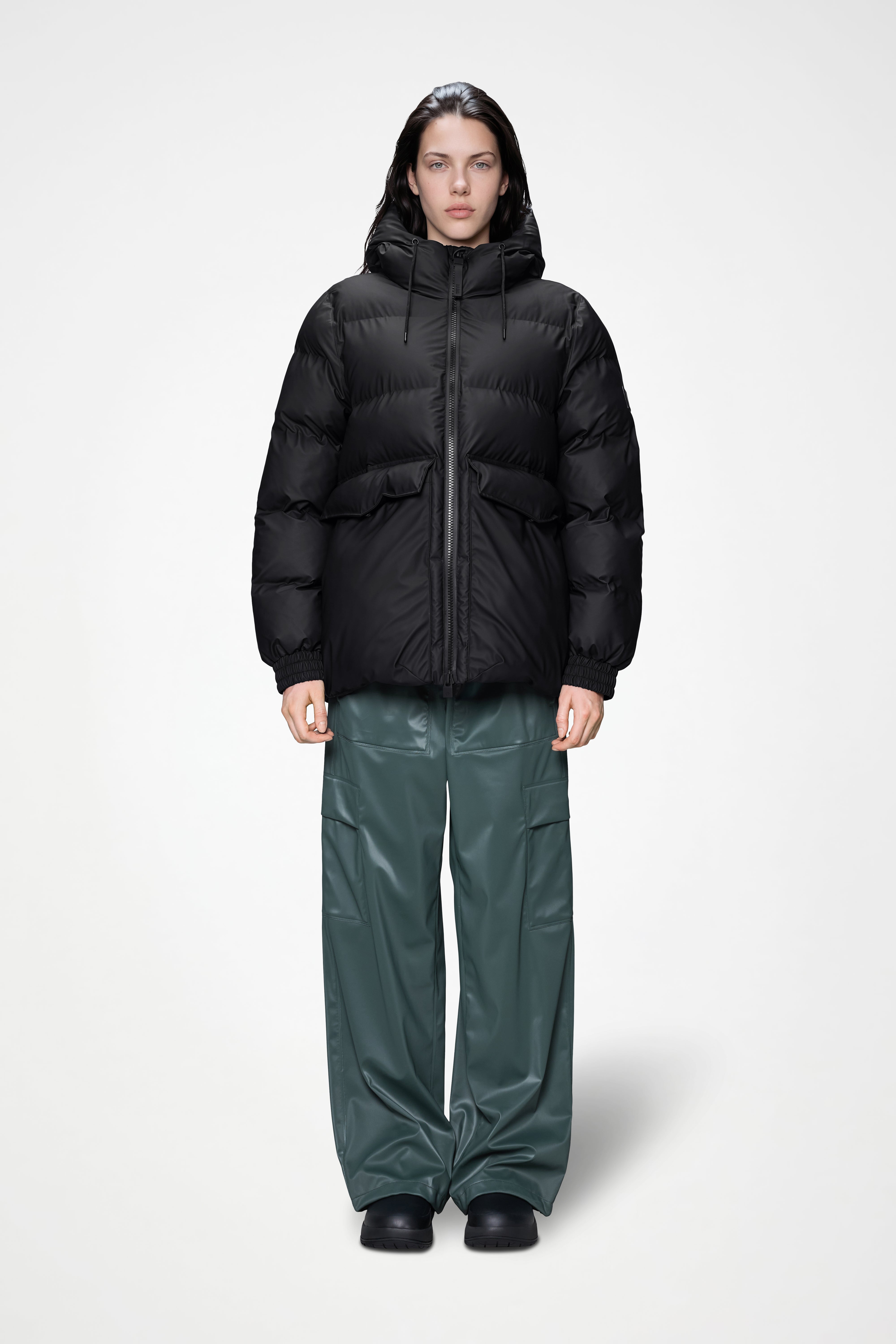 RAINS Alta A-Line Puffer W Jacket Black Jacket