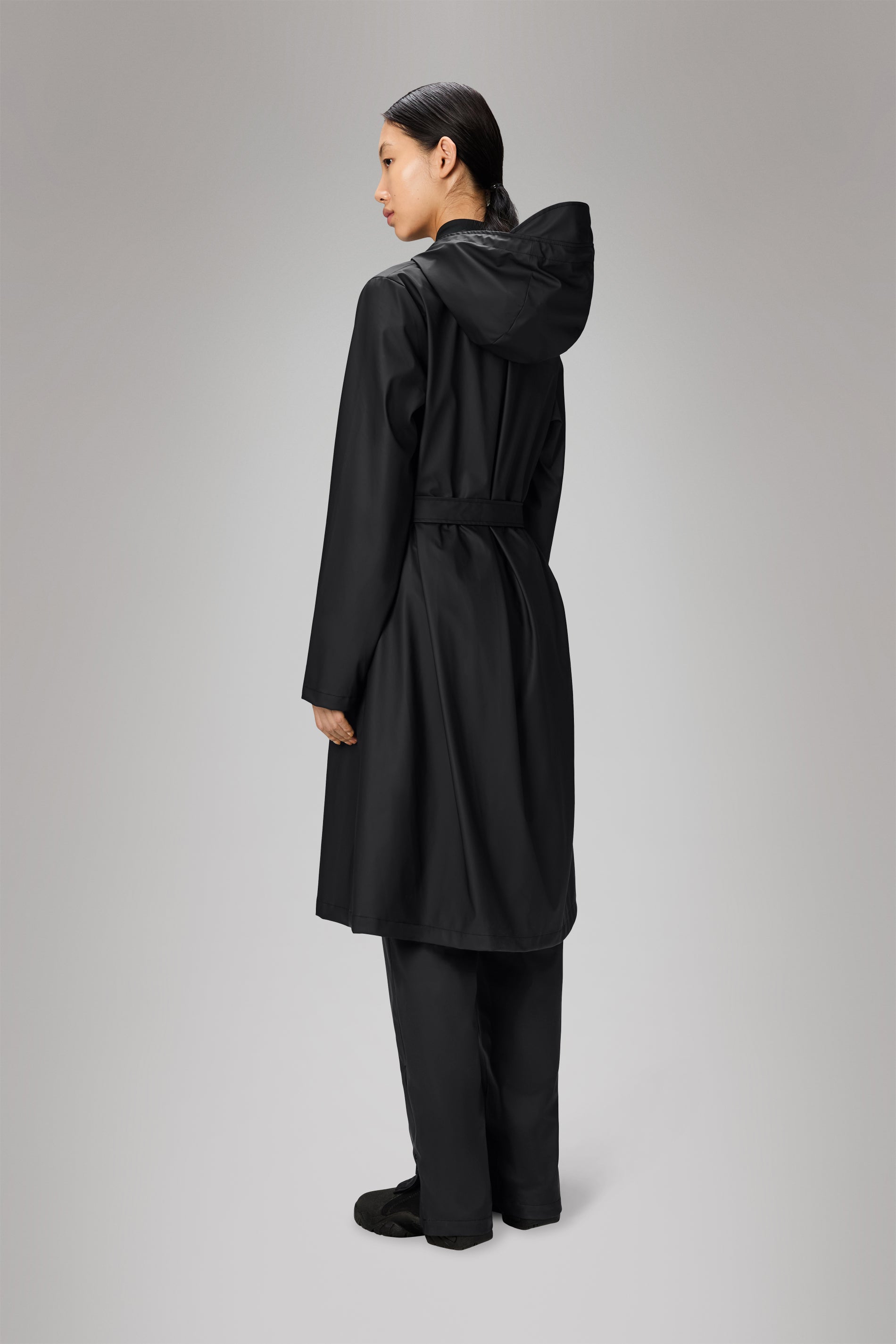 RAINS A-Line Longer W Jacket Black Jacket